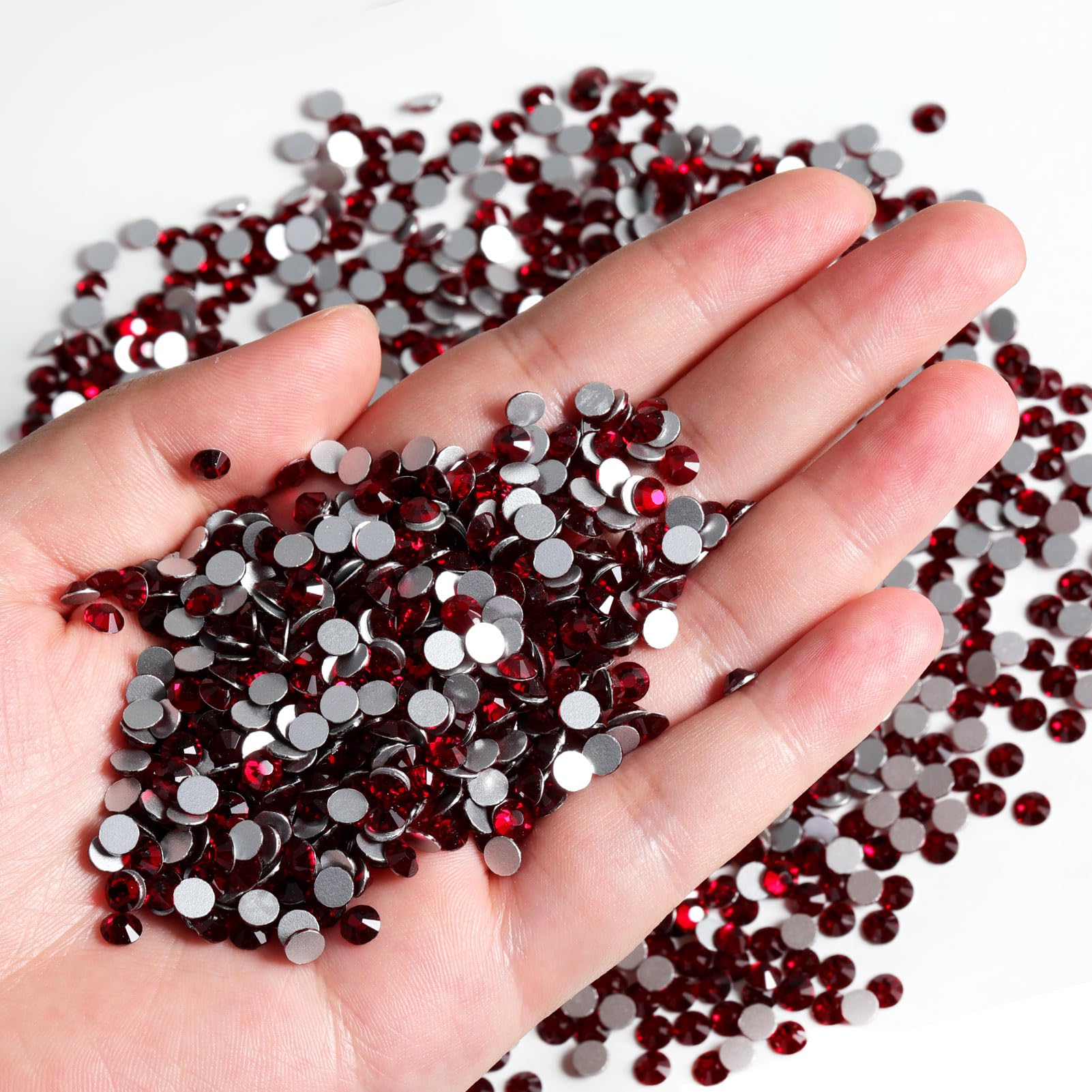 BEADSLAND Dark Siam Flatback Rhinestones Bulk - 14,400pcs SS6 1.9-2.1mm for Nails, Crafts, Clothes