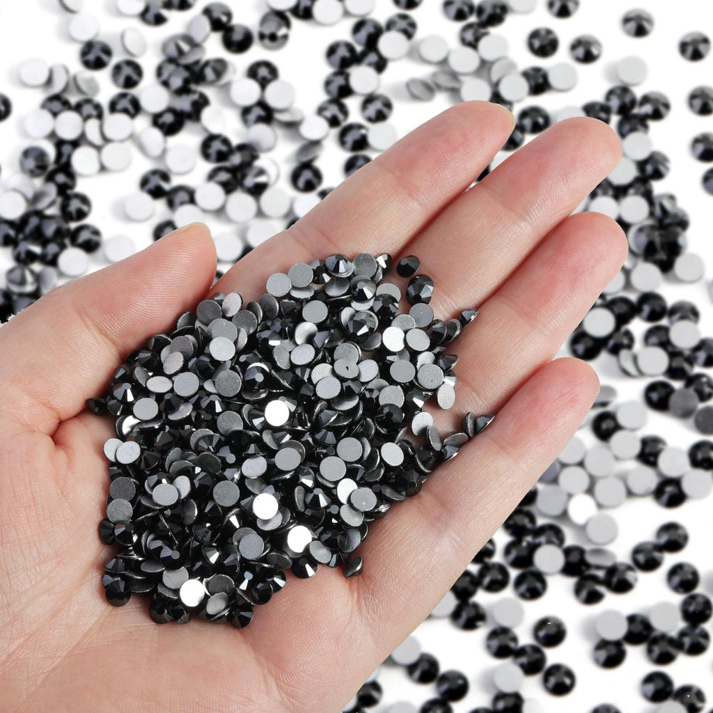 Beadsland Flatback Rhinestones Bulk – 14,400 SS10 Jet Hematite 2.7-2.9mm for Nails, Crafts, and Fashion
