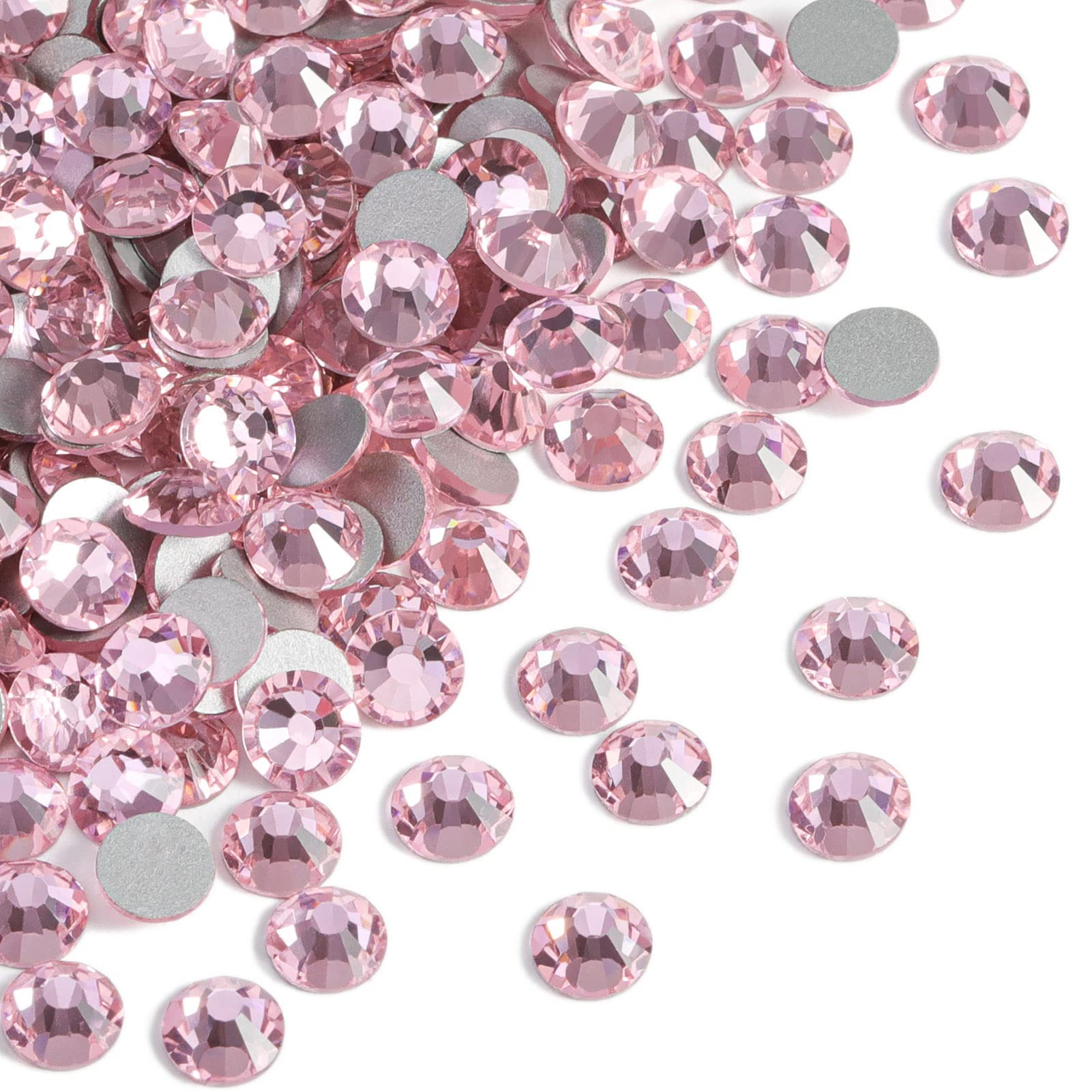 Beadsland Flat Back Crystal Rhinestones – Light Pink, SS40 (8.3–8.6mm), 144pcs