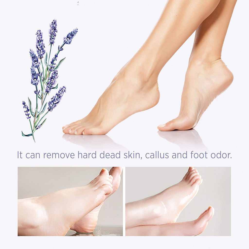 Bealuz Foot Peel Mask – 2 Pairs Exfoliating Booties for Softer Feet in 1-2 Weeks (Lavender)