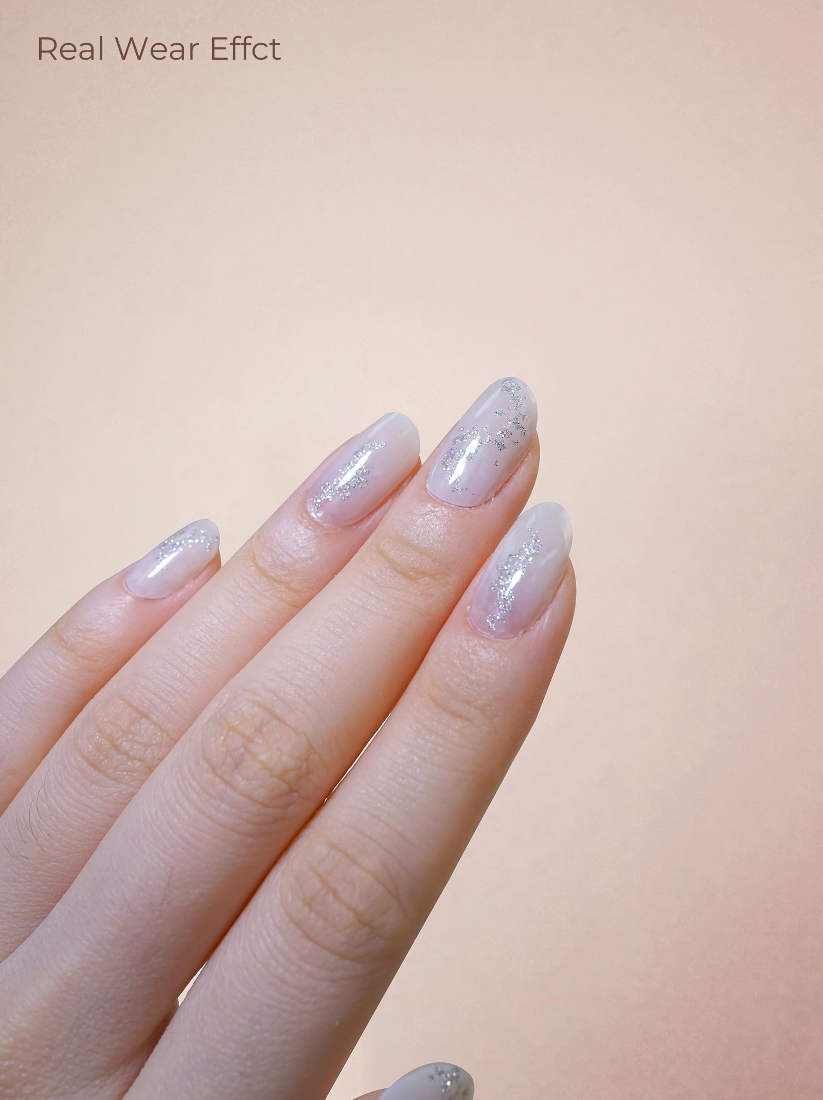 Beaolata Pre-Cured Gel Nail Strips – 44 PCS Salon-Quality, No UV Needed, Easy Apply & Remove (Midnight White)
