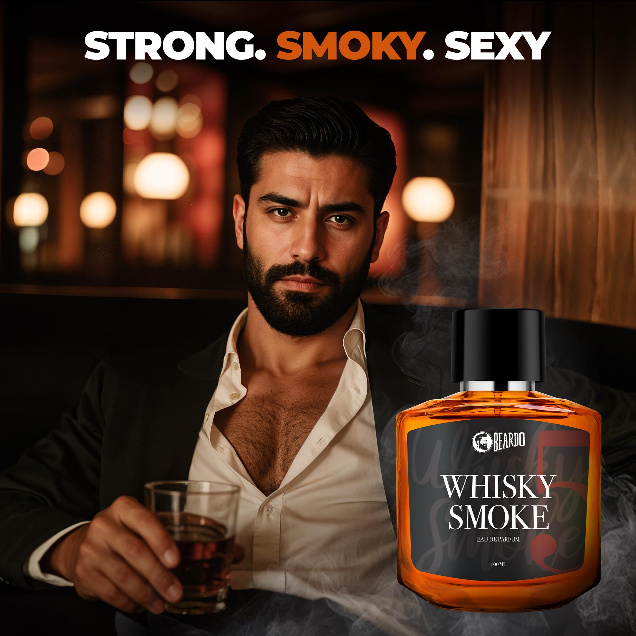 Beardo Whisky Smoke Perfume for Men | Long-Lasting Spicy Woody Oud | 100ml