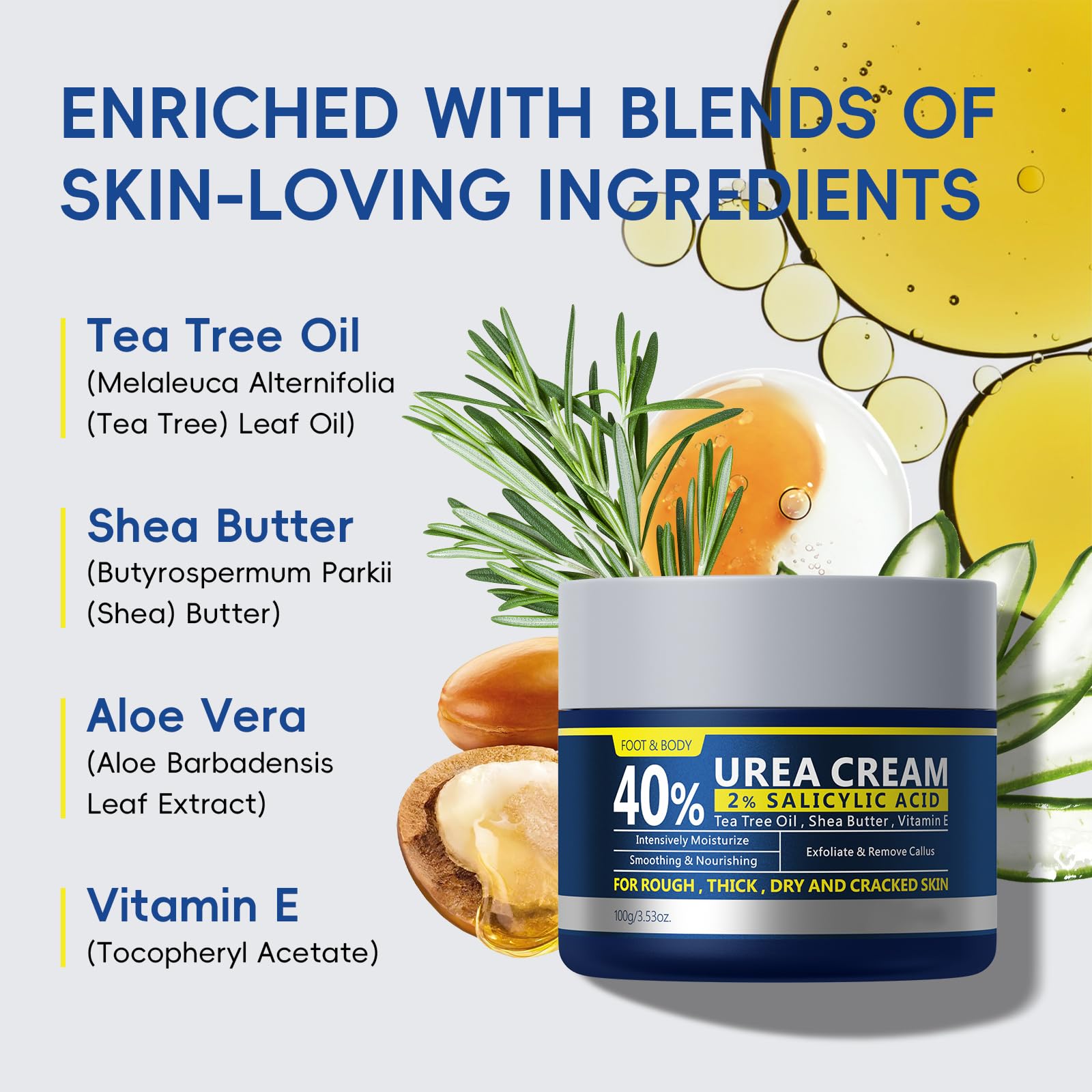 BeauBase 2 Pack Urea Cream 40% + 2% Salicylic Acid – Deep Hydration for Feet & Hands (3.53 oz)