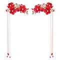 Beaupretty Chinese Wedding Hairpin – Red Tassel, Pearl Hanfu Pins, Vintage Hair Clips for Long Hair