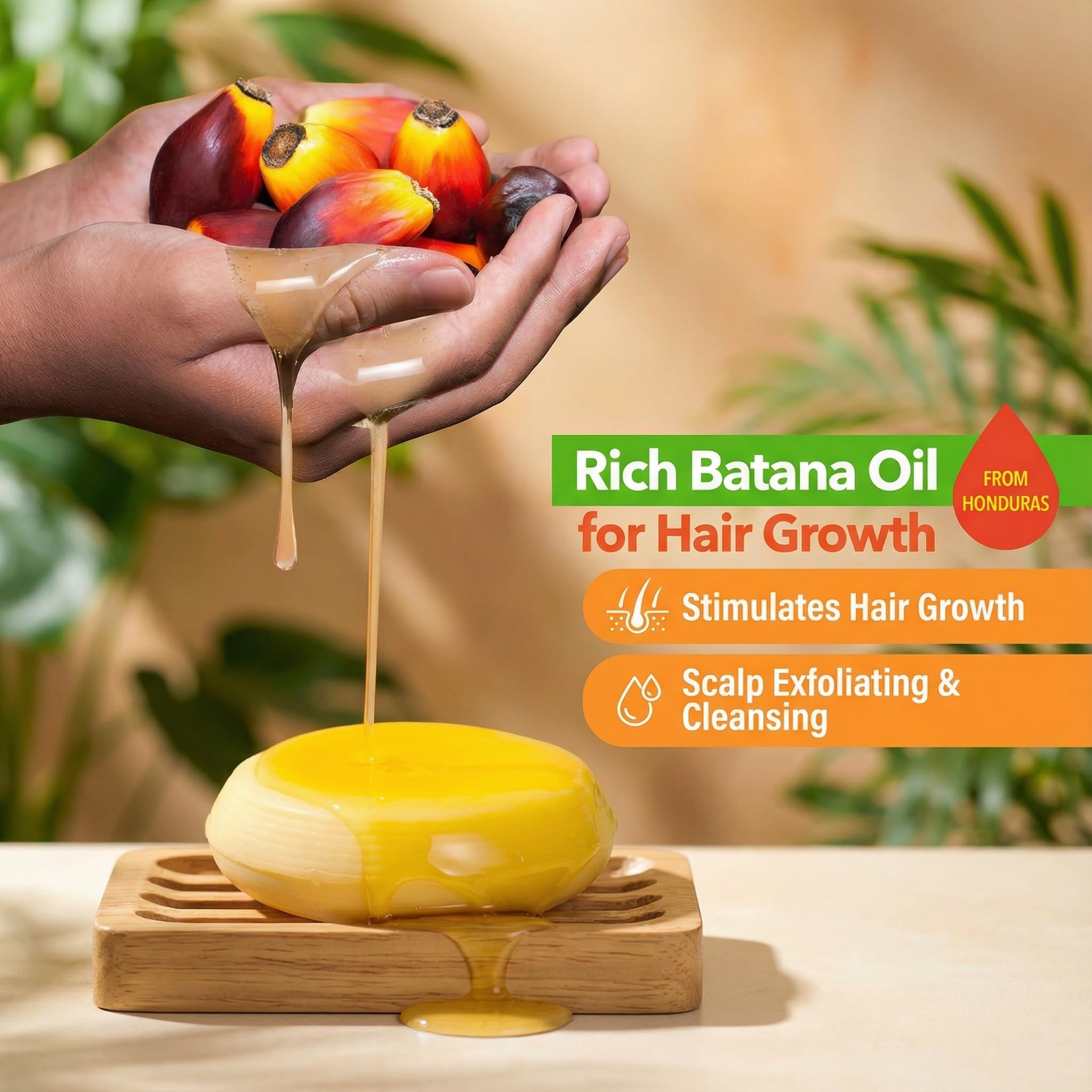 Beauté Seoul Batana Oil Shampoo Bar – Cold-Pressed Batana Oil, PHA Exfoliation, Sulfate-Free, pH-Balanced