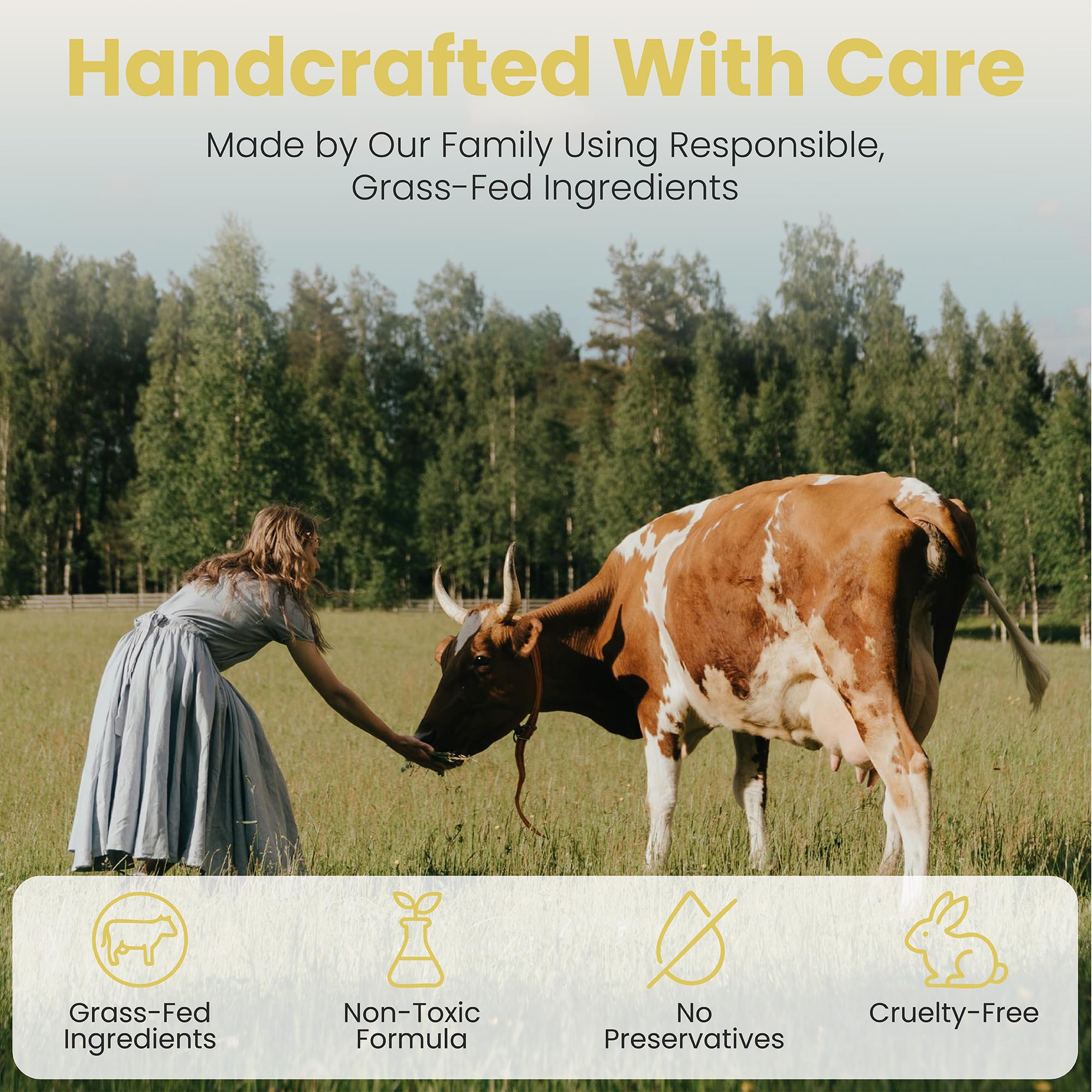 Beautiful Being Skin Glow – Grass-Fed Whipped Beef Tallow for Mature Skin | Gentle, Non-Toxic Face & Body Cream with Vanilla (4oz)