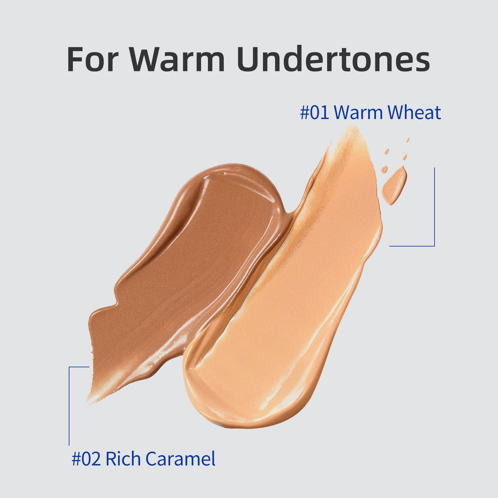 BEAUTNICE Long Wear Light Foundation - 8H Full Coverage, Velvet Matte Finish, Sweat & Oil Resistant, #01 Warm Wheat