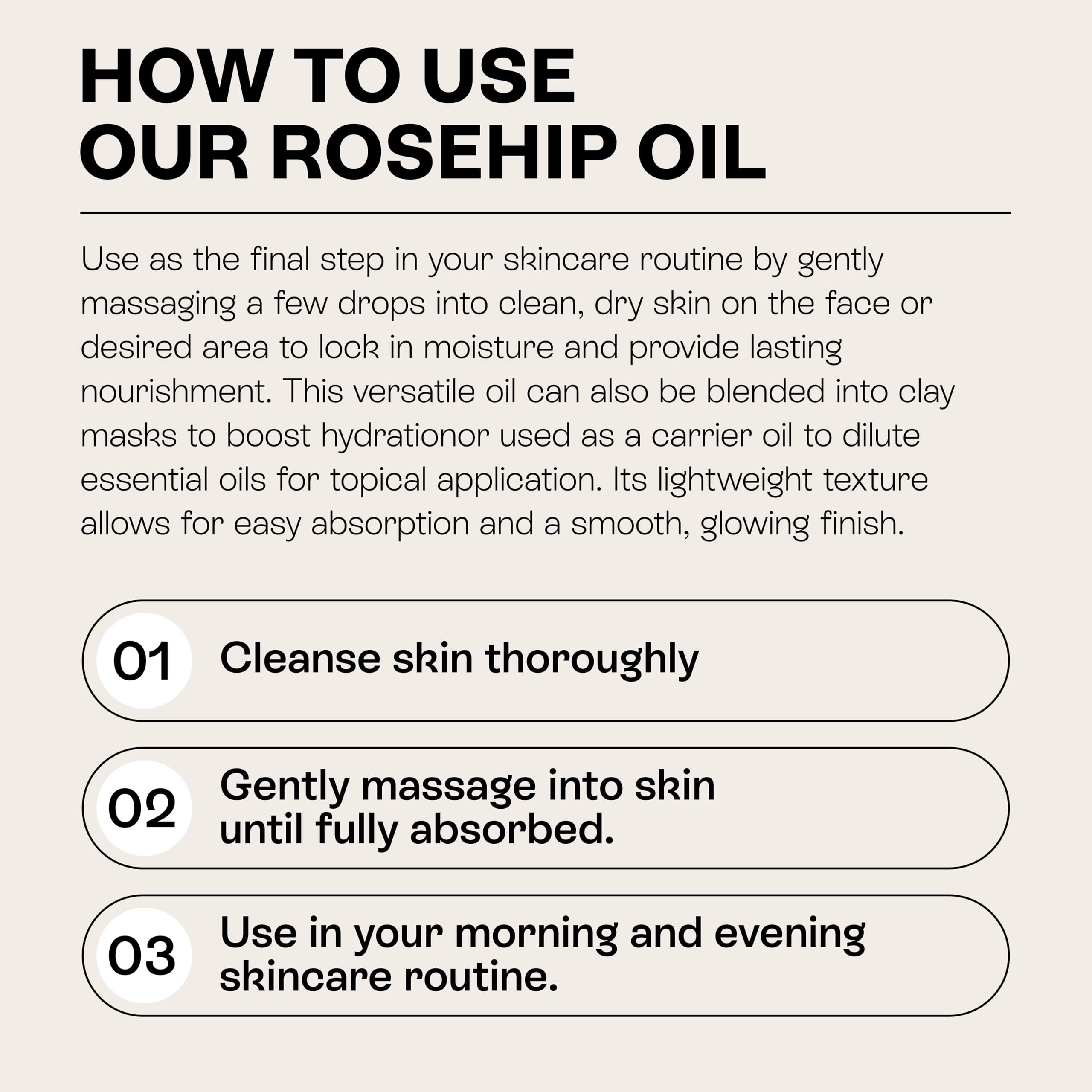 Beauts Rosehip Seed Oil – 100% Pure, Unrefined, 30 mL for Face, Skin & Hair
