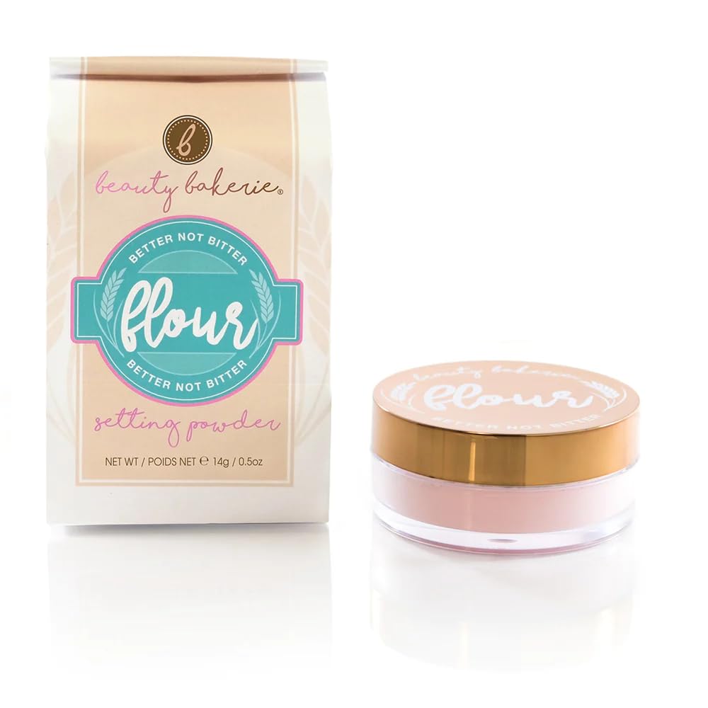 Beauty Bakerie Flour Setting Powder – Loose Translucent Powder for Oily Skin, Matte Finish, 0.5oz Himalayan Pink