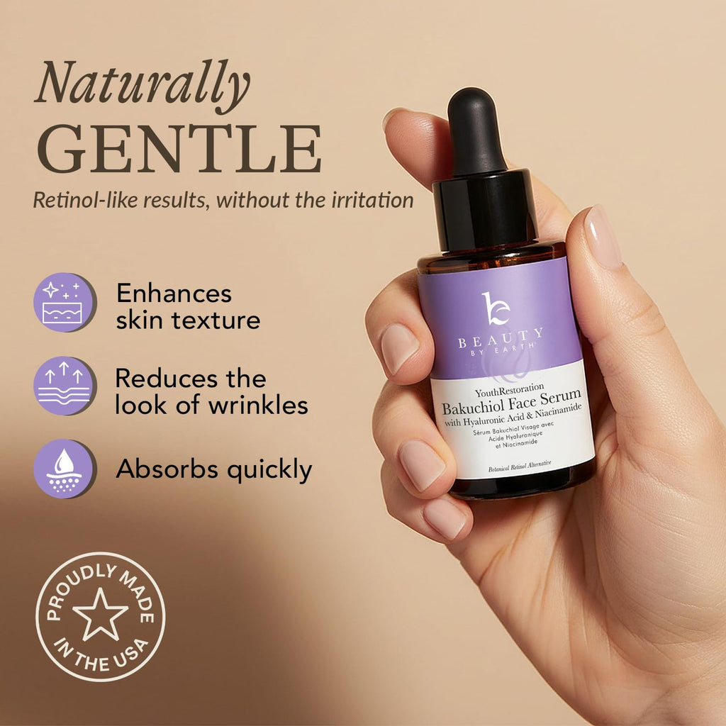 Bakuchiol Serum - Plant-Based Retinol Alternative for Smoother Skin | Beauty by Earth