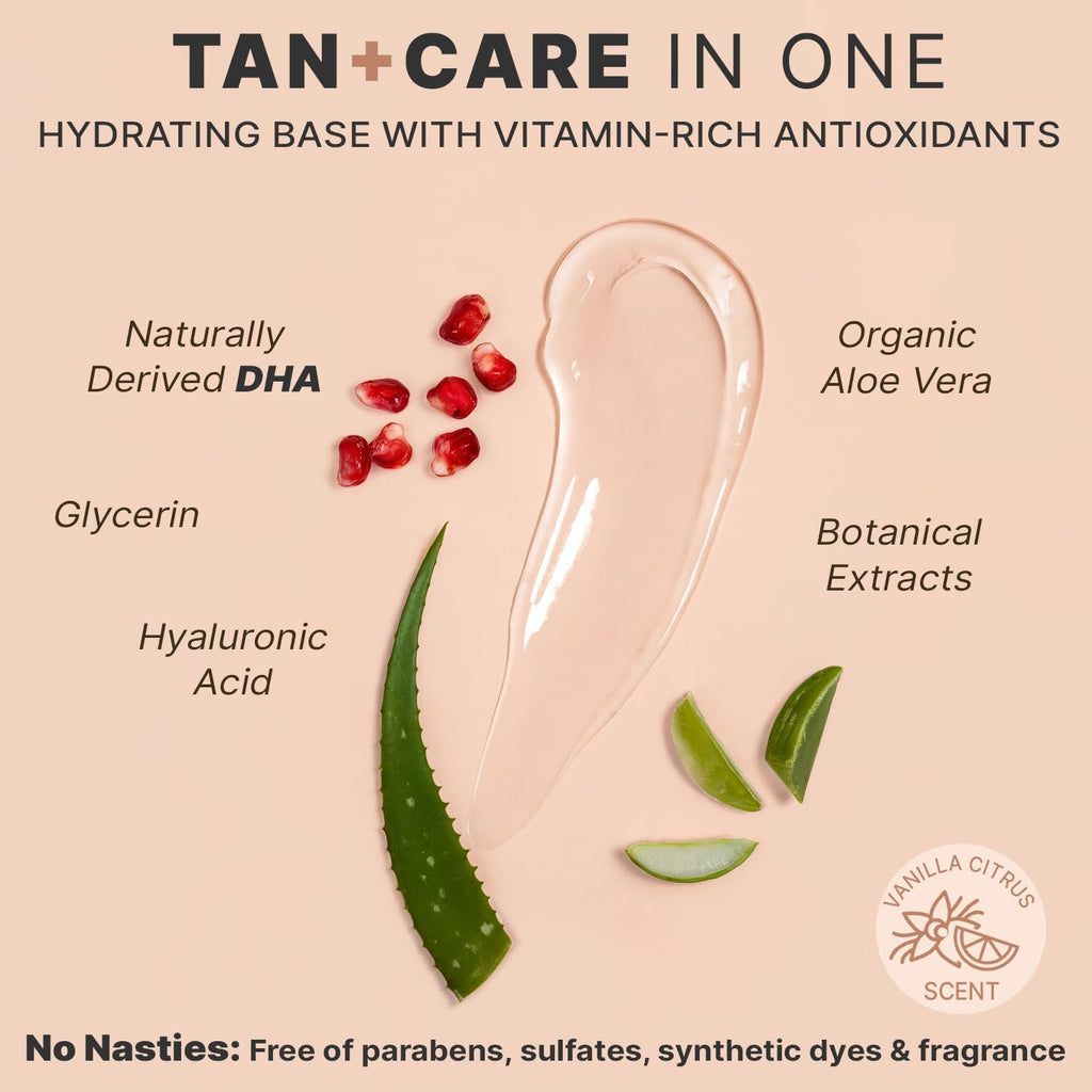 Beauty by Earth Face Tanner Serum – USA Made, Natural & Organic, Hyaluronic Acid, Streak-Free Self Tanner for Face