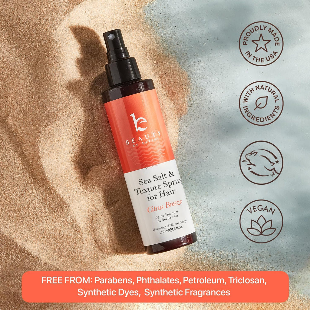 Beauty by Earth Sea Salt Spray – Aloe-Enhanced Beach Waves, Texture & Volume