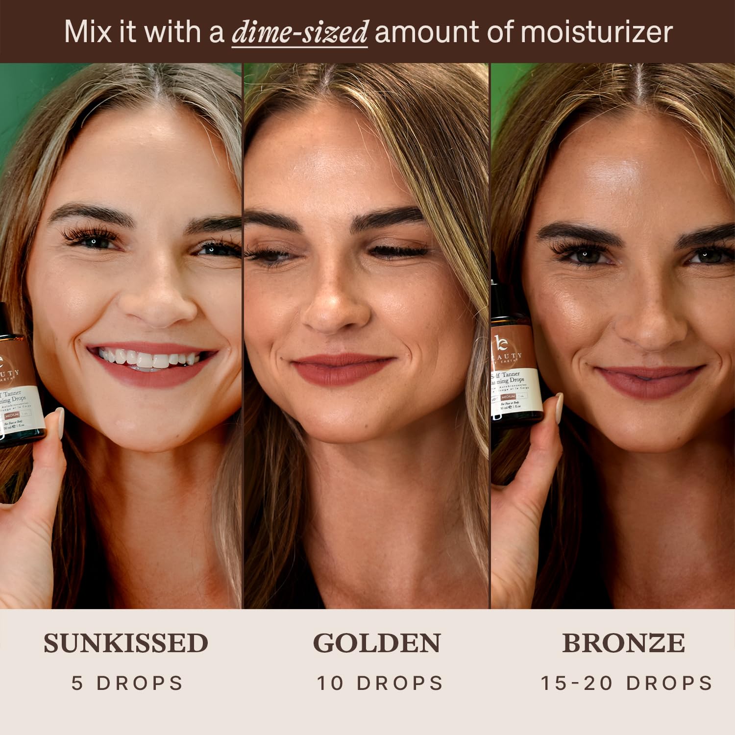 Beauty by Earth Ultra Dark Self Tanning Drops for Face – USA Made