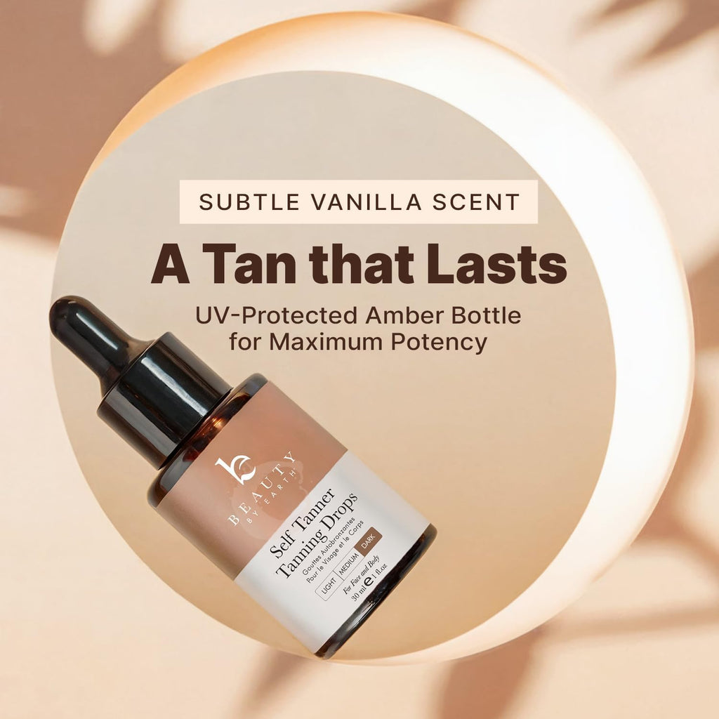 Beauty by Earth Ultra Dark Self Tanning Drops for Face – USA Made