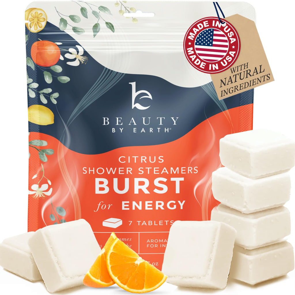 Beauty by Earth Shower Steamers Aromatherapy – USA Made Citrus Essential Oils | Long-Lasting Shower Bombs