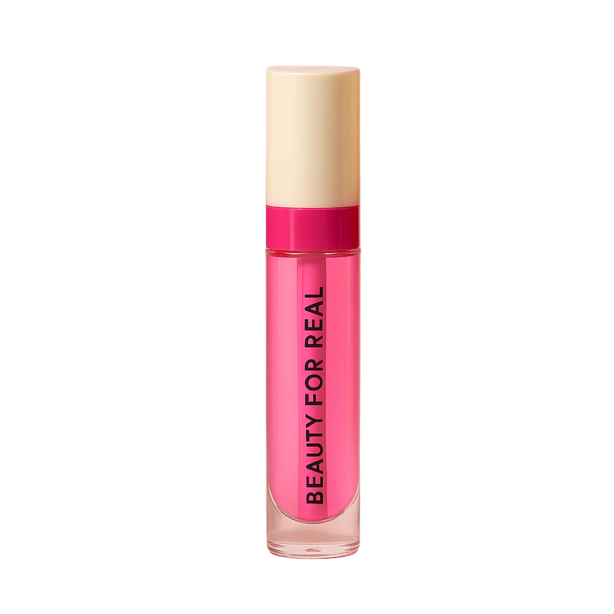 Beauty For Real Lip Revival Hi-Shine Hydrating Lip Oil – Raspberry Beret (Transparent Pink) | Lightweight, Non-Sticky Shine