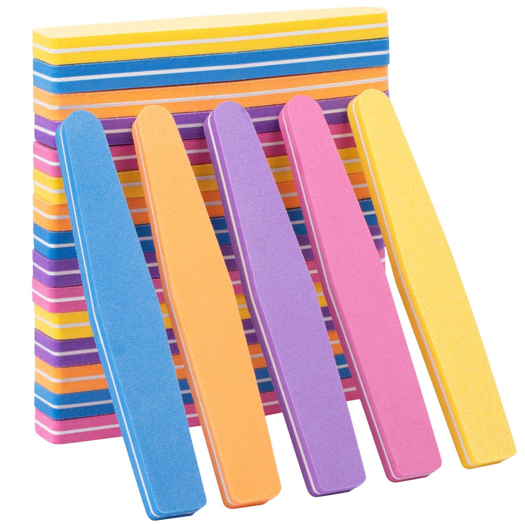 Beauty Max 20-Piece Nail Buffer Block Sponge File – Double-Sided 100/180 Grit, Washable