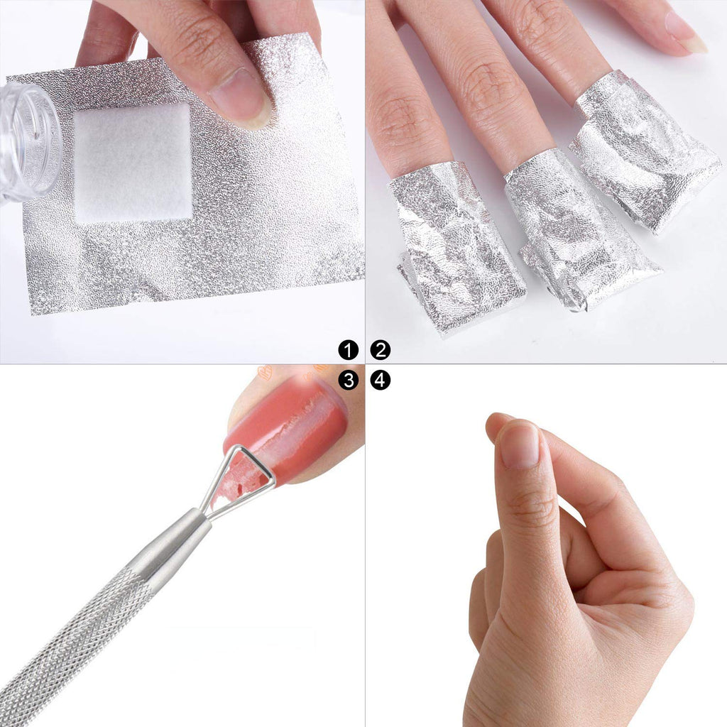 Beauty Max 600 PCS Nail Foil Wraps with Soak-off Cotton Pads for Gel Polish Removal