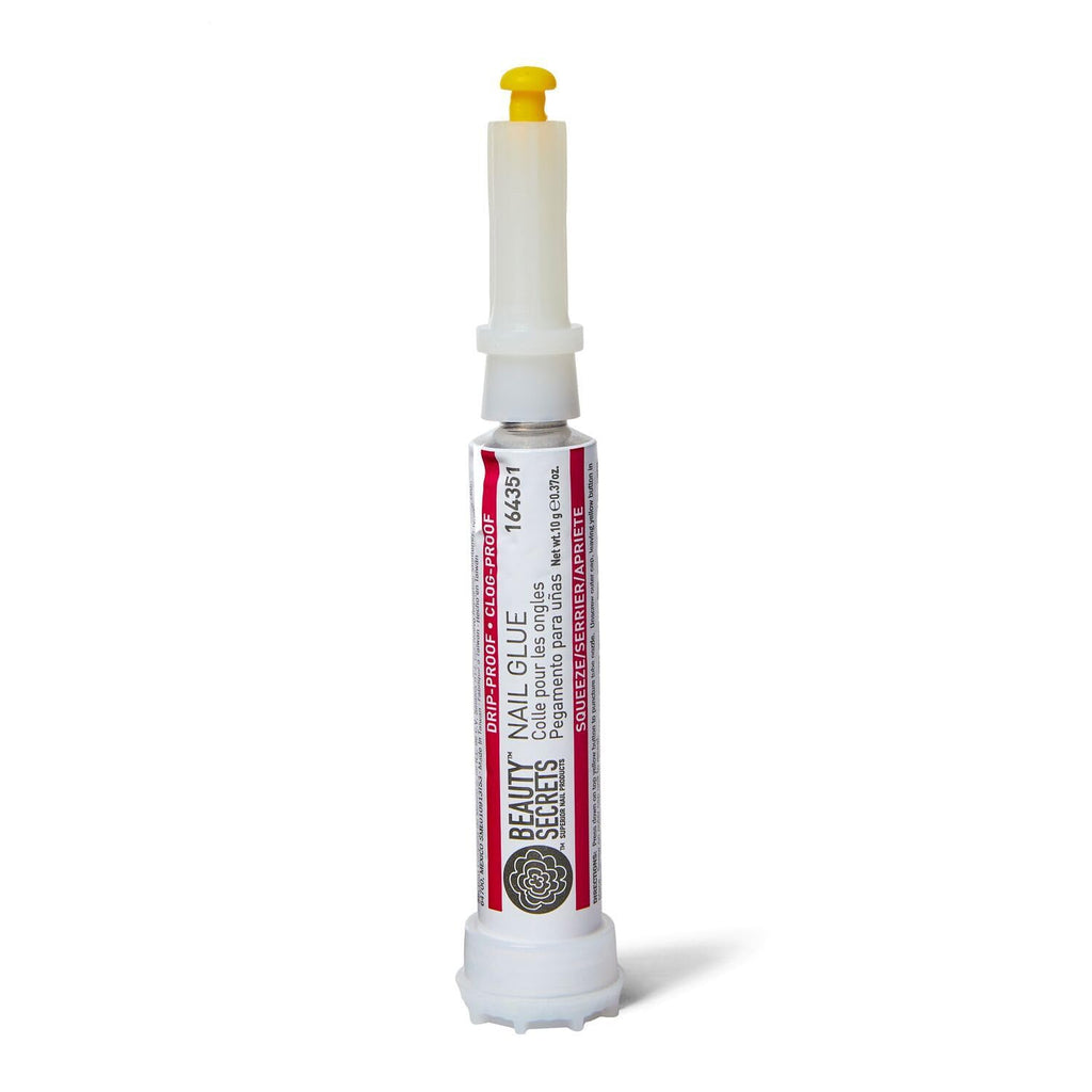 Beauty Secrets Drip & Clog Proof Nail Glue Bundle with Zebra Cushion Nail File – 2 Pack