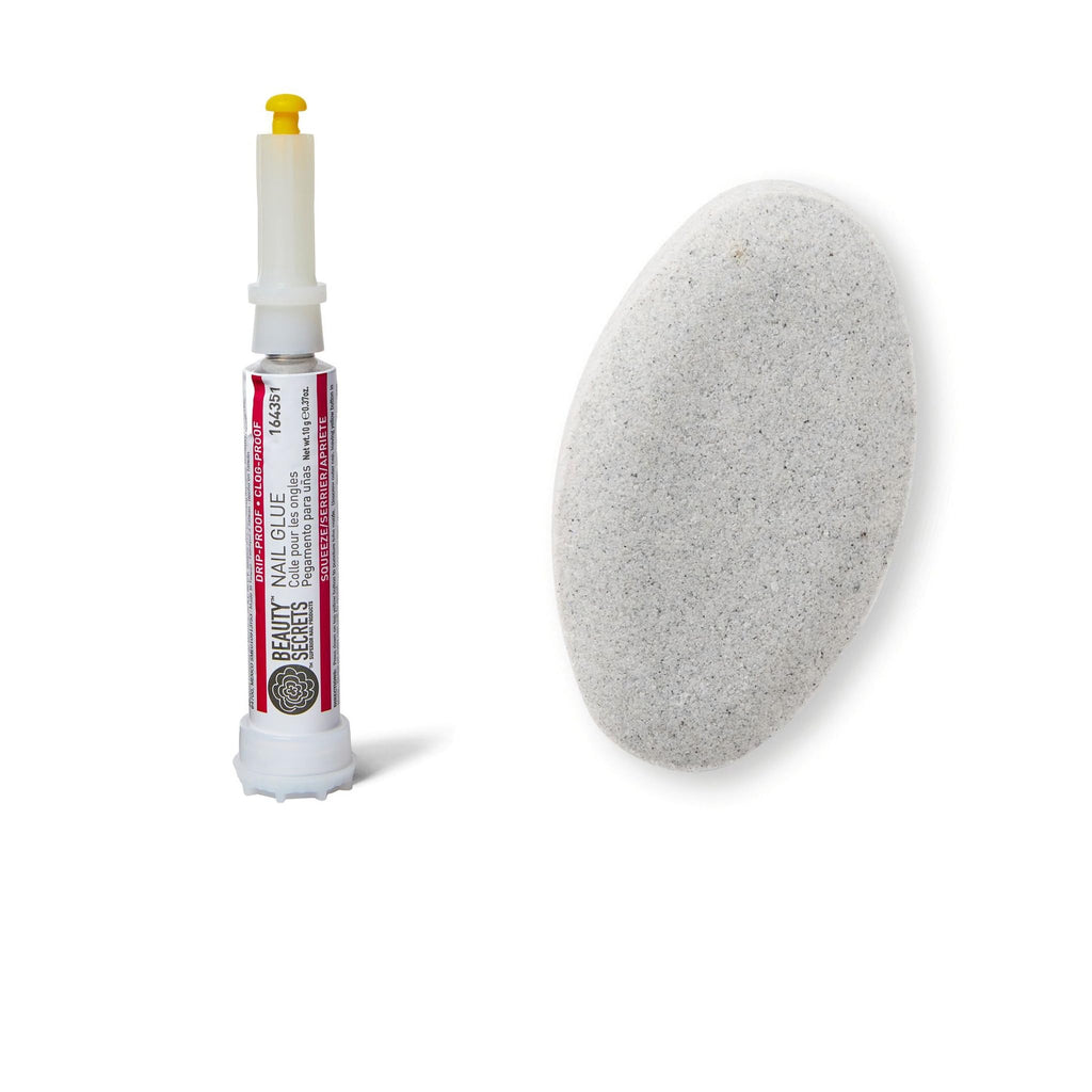Beauty Secrets Drip & Clog Proof Nail Glue Bundle with Natural Lava Rock Pumice