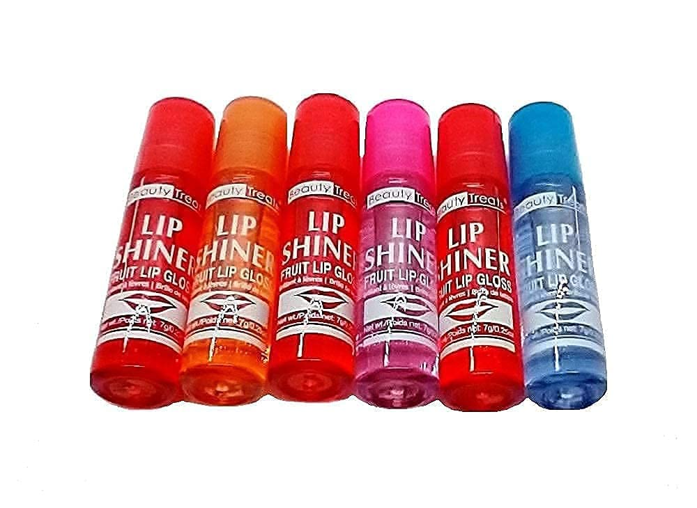 Beauty Treats Lip Shiner Roll-On Fruit Lip Gloss – 36 Pcs, 6 Assorted Flavors