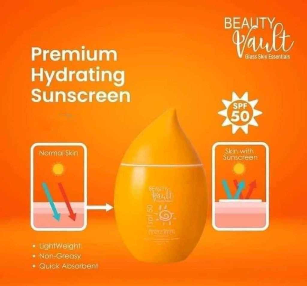 Beauty Vault Premium Hydrating Sunscreen SPF 50 PA+++ - 50g | Glass Skin Essentials
