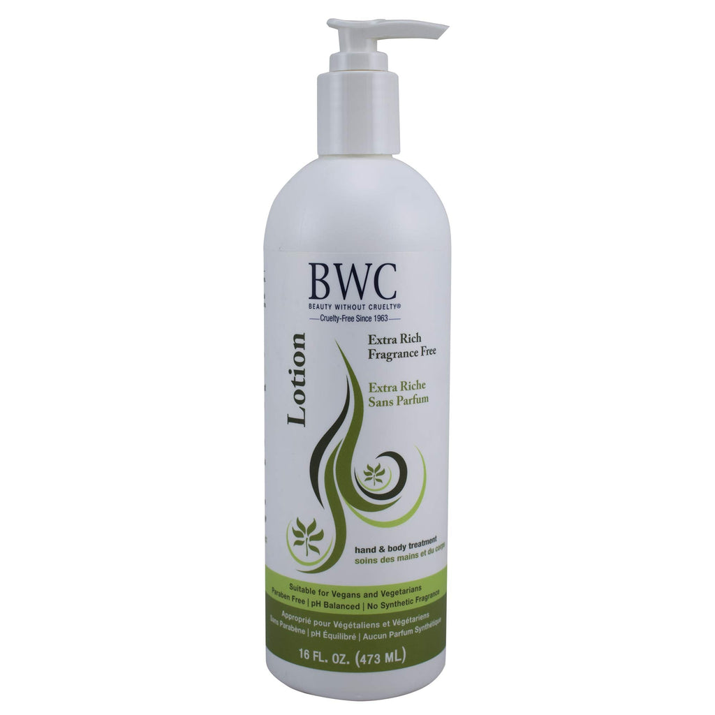 Beauty Without Cruelty Extra Rich Fragrance Free Hand and Body Lotion - 16 fl oz | Vegan & Cruelty-Free