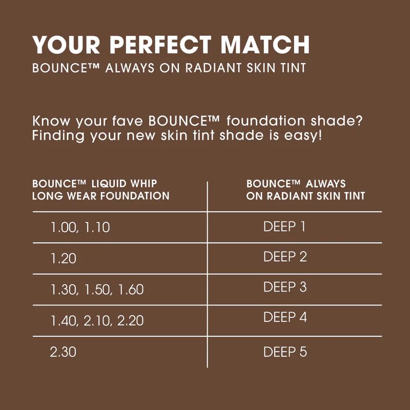 Beautyblender 12-Hour Always-On Radiant Skin Tint – Breathable Serum Foundation Deep 1