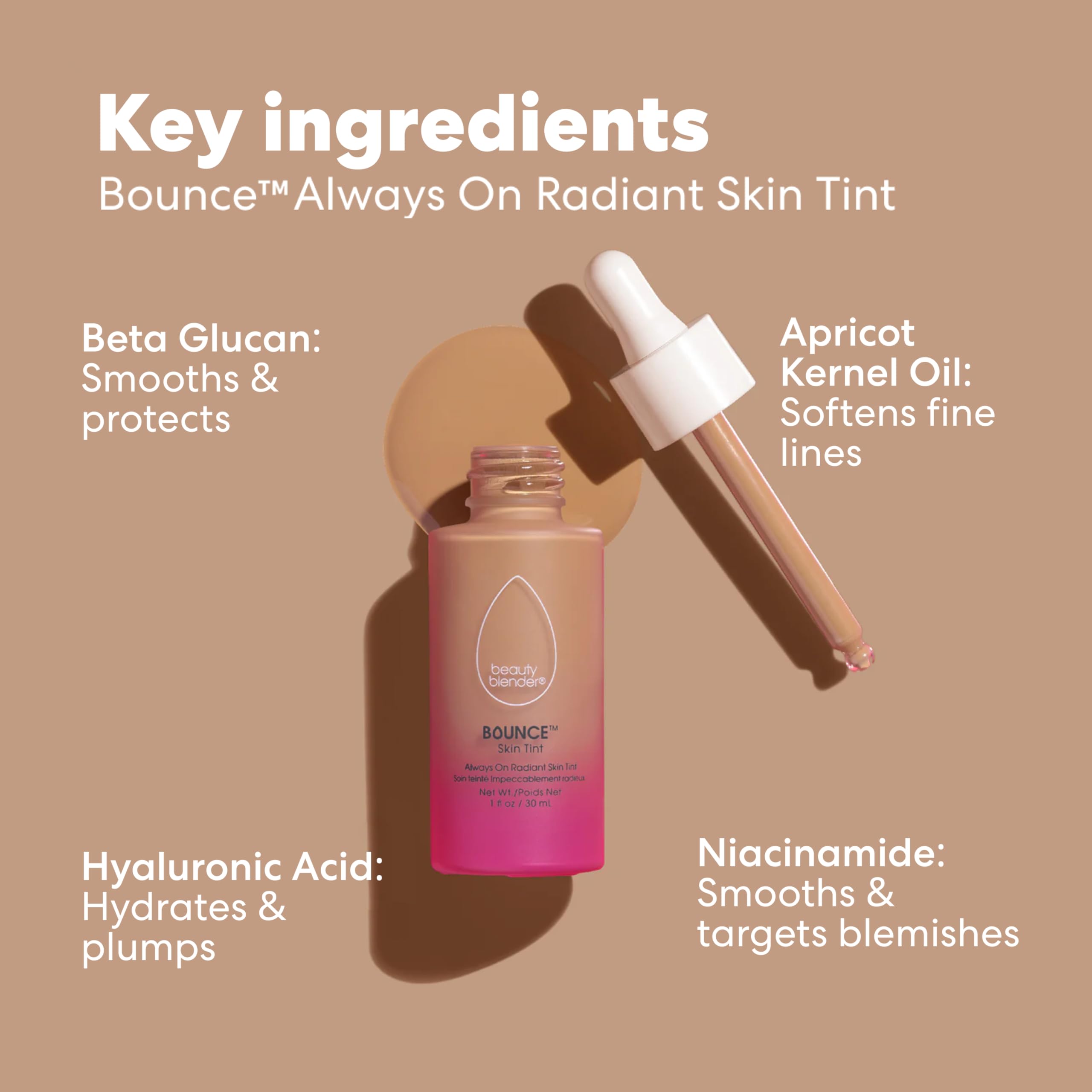 Beautyblender 12-Hour Always-On Radiant Skin Tint – Breathable Serum Foundation Deep 1