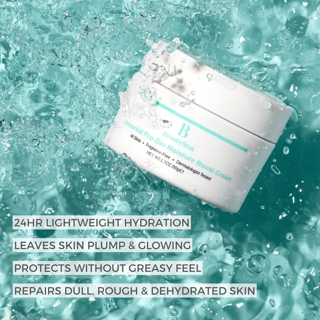 BeautyStat Brighten & Strengthen Travel Starter Kit | Universal C Skin Refiner, Probiotic Moisture Boost Cream & Microbiome Purifying Cleanser + 3 Peels