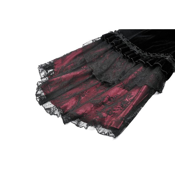Dark in Love Gothic Elegant Velvet Mermaid Skirt