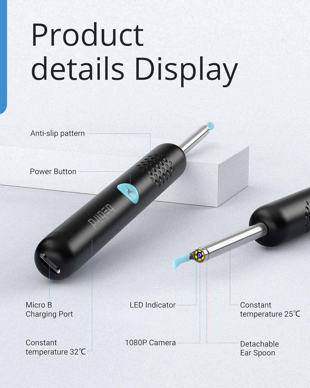 BEBIRD R1 Ear Wax Removal Tool with 1080P Camera & 6 LEDs