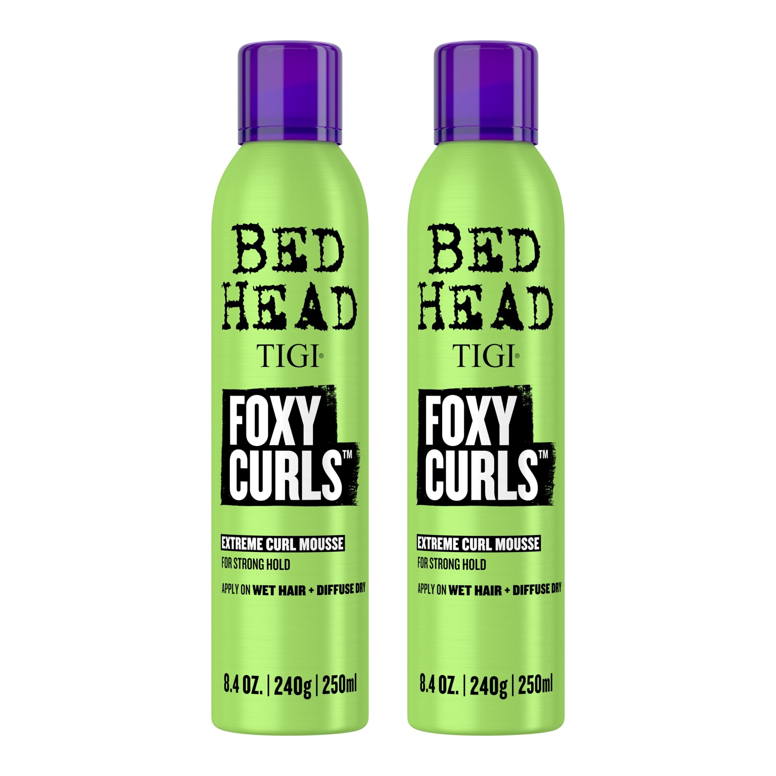 Bed Head Foxy Curls Mousse – Strong Hold for Frizzy & Curly Hair (2-Pack, 8.4 oz)