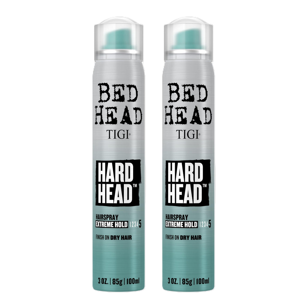 Bed Head Hard Head Hairspray – Extra Strong Hold, Natural Shine | 2-Pack, 3 oz