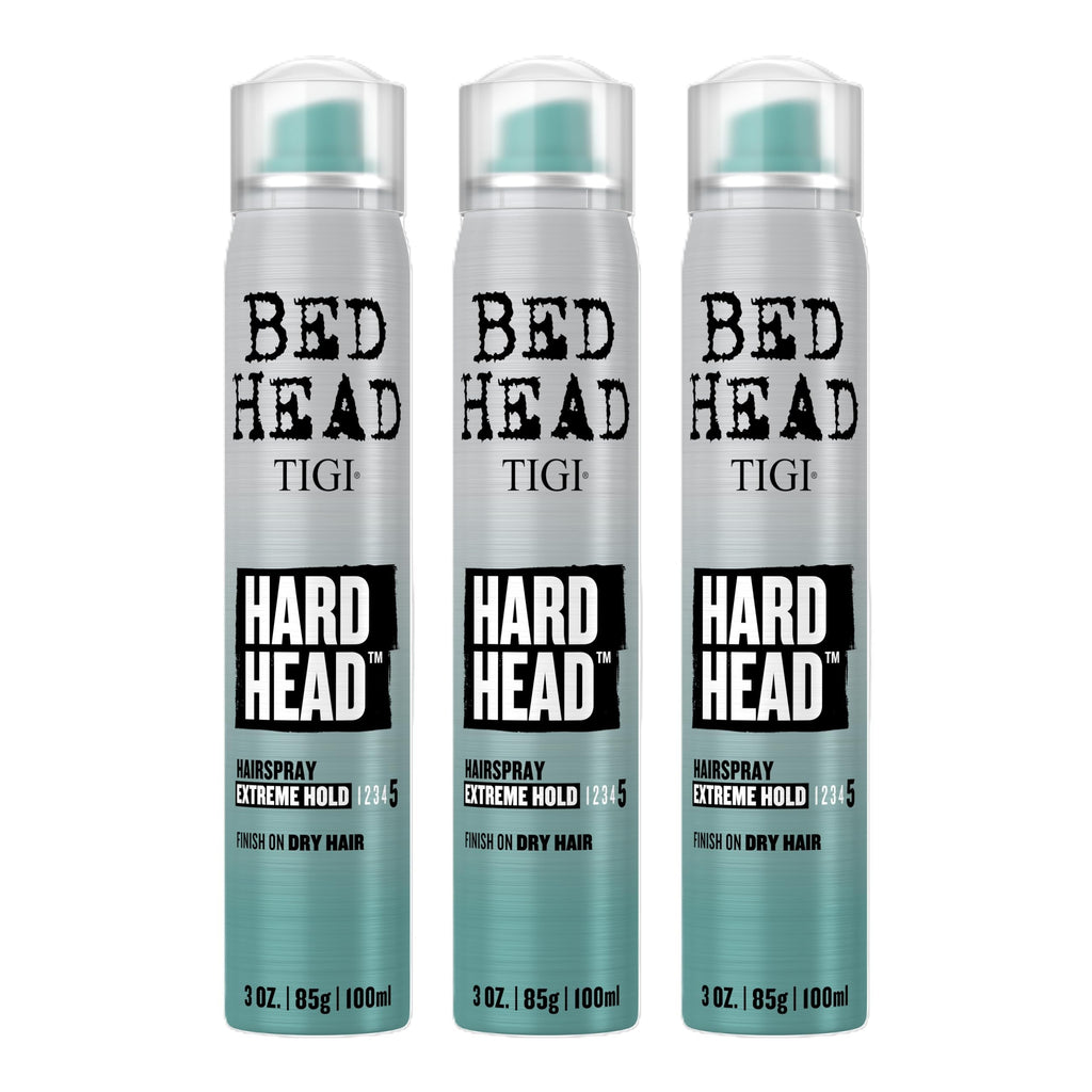 Bed Head by TIGI Hard Head Hairspray – Extra Strong Hold for All Hair Types | 3 oz (3 Pack)