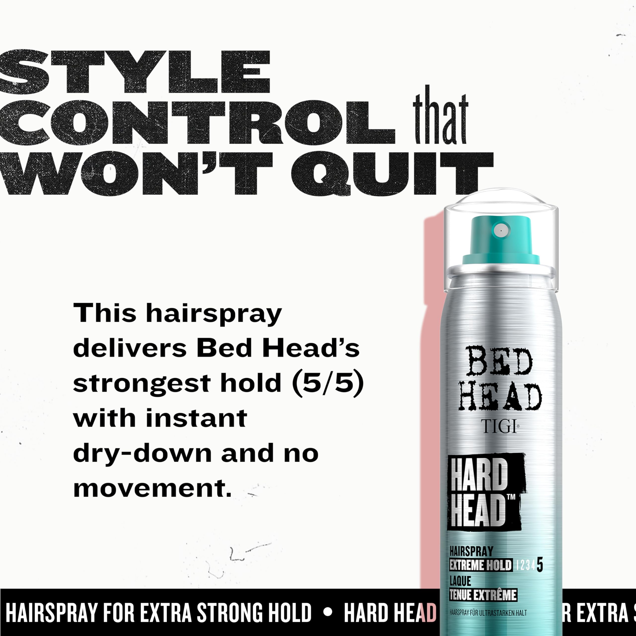 Bed Head by TIGI Hard Head Hairspray – Extra Strong Hold for All Hair Types | 3 oz (3 Pack)