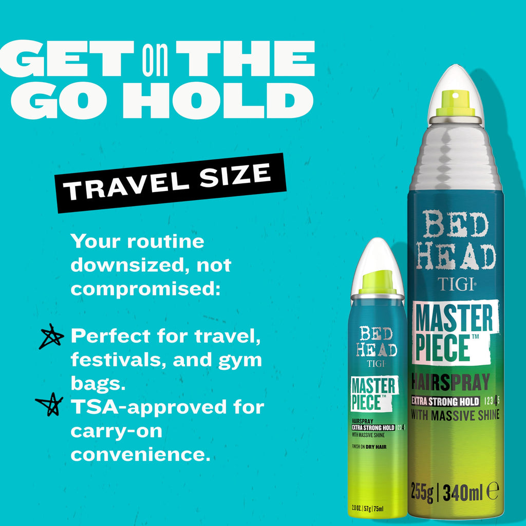 Bed Head Masterpiece Hairspray – Extra Strong Hold with Glossy Finish – 2 Pack (2.0 oz each)