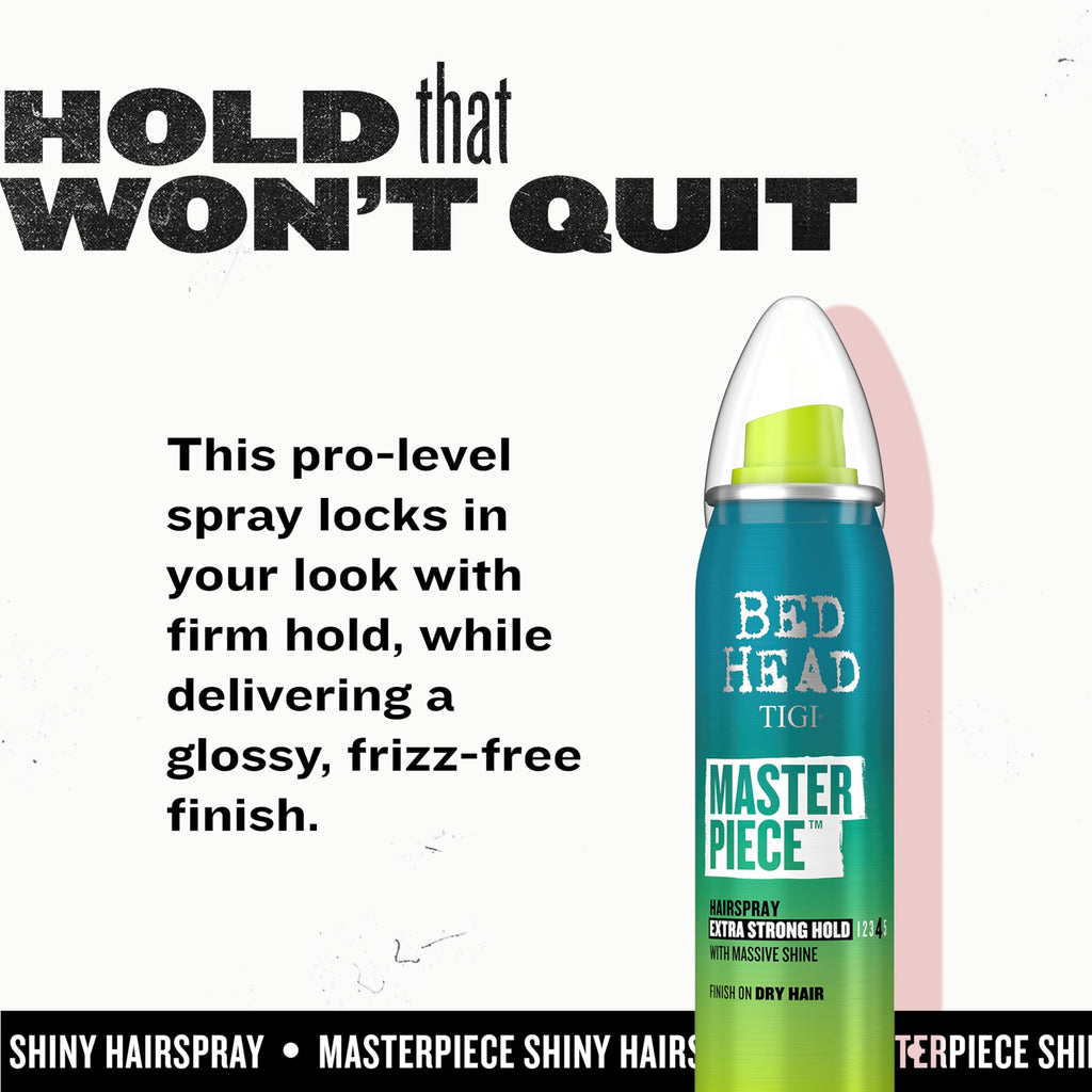 Bed Head Masterpiece Hairspray – Extra Strong Hold with Glossy Finish – 2 Pack (2.0 oz each)