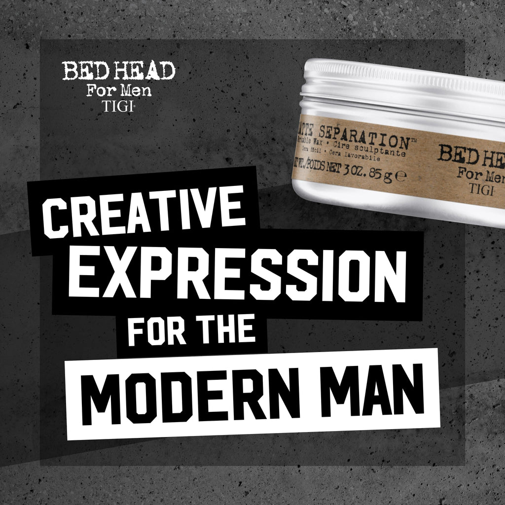 Bed Head for Men Matte Separation Wax – Strong Hold, Matte Texture, Humidity-Resistant, 3 oz (2 Pack)