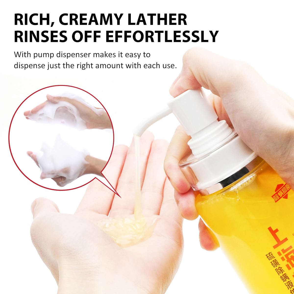 Bee & Flower Sulfur Soap Liquid Shampoo & Body Wash – 16.8 oz – Daily Head-to-Toe Cleanse for Him & Her – Valentine Gift