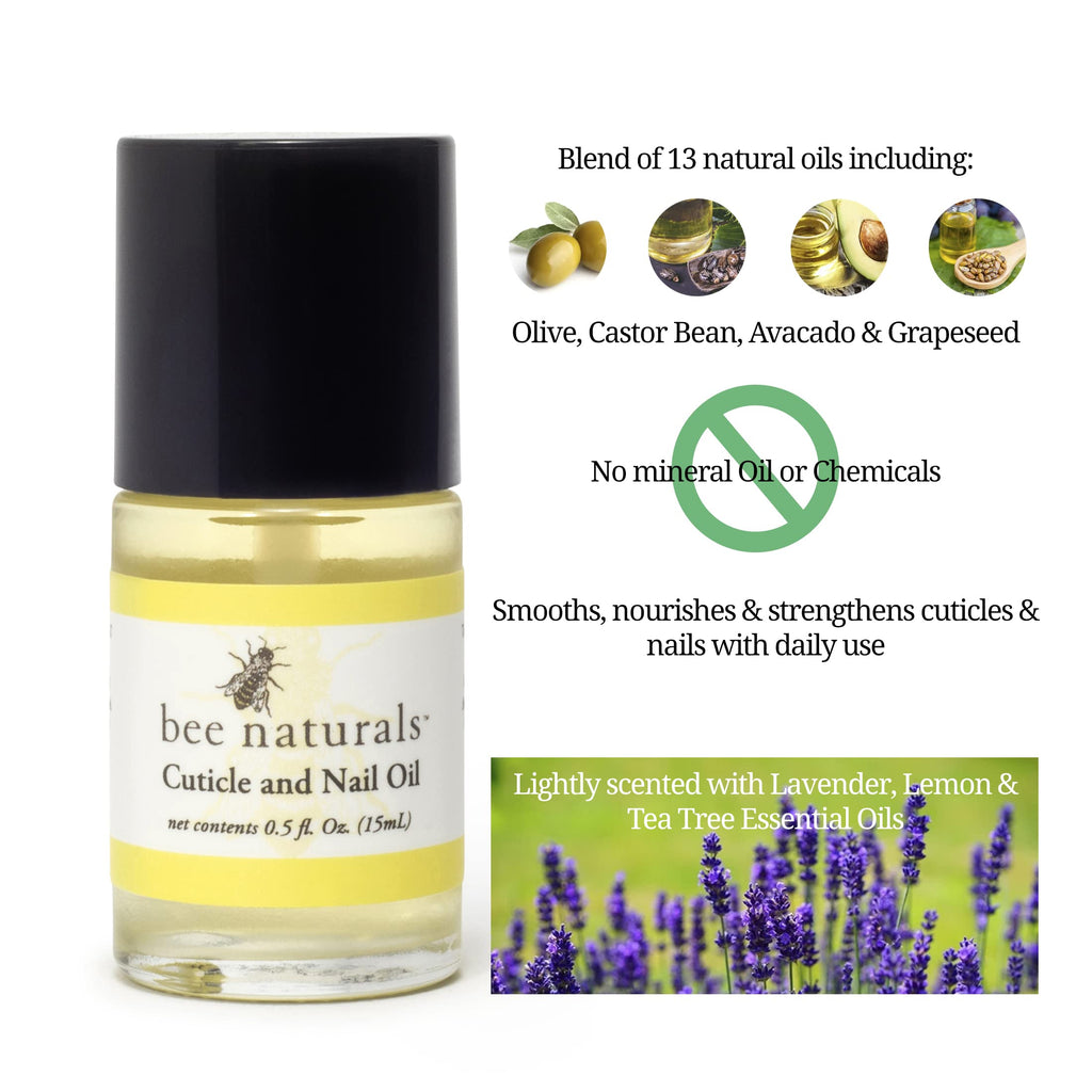 Bee Naturals Natural Nail Care Kit — Non-Toxic Cuticle & Nail Care with Vitamin E