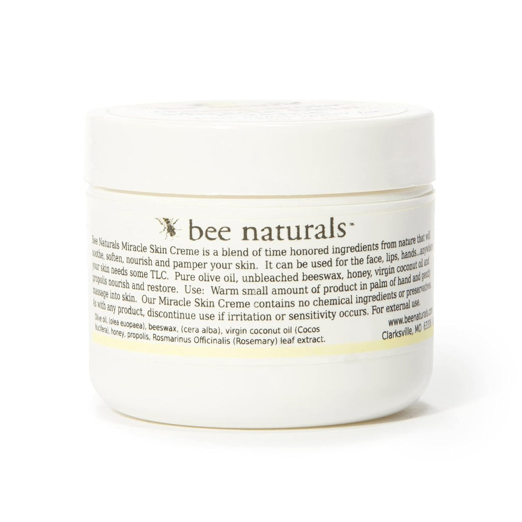 Bee Naturals Miracle Skin Creme – All-Natural Hydration for Face, Body & Lips (Pack of 2, 4 oz)