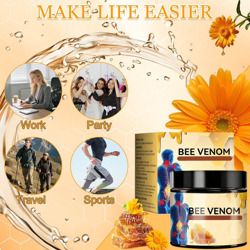 2-Piece Bee Venom Joint Cream – Advanced Joint Gel for Natural Moisturizing & Fast Absorption