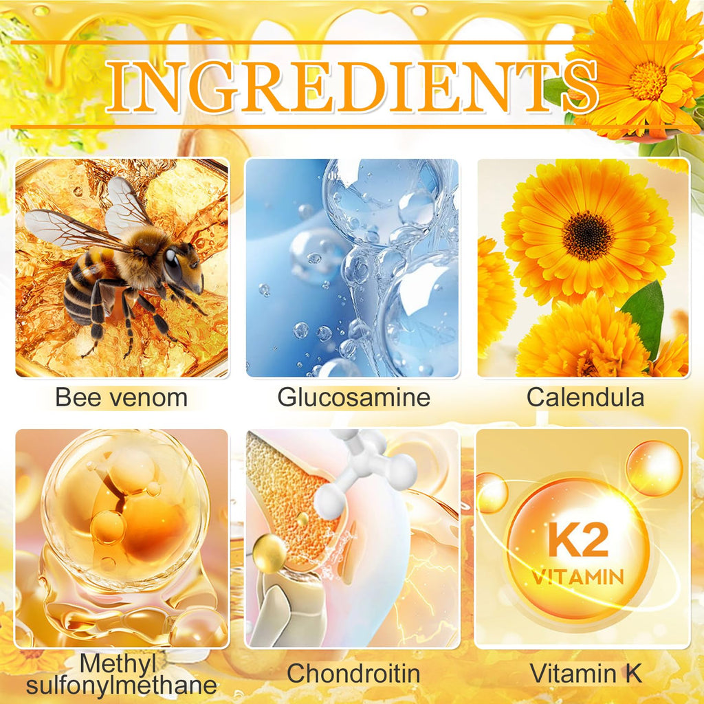 2-Piece Bee Venom Joint Cream – Advanced Joint Gel for Natural Moisturizing & Fast Absorption