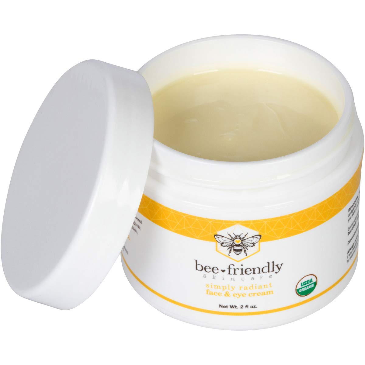 BeeFriendly Organic Face & Eye Cream – USDA Certified Organic, All-In-One 6 oz (3 Jars)
