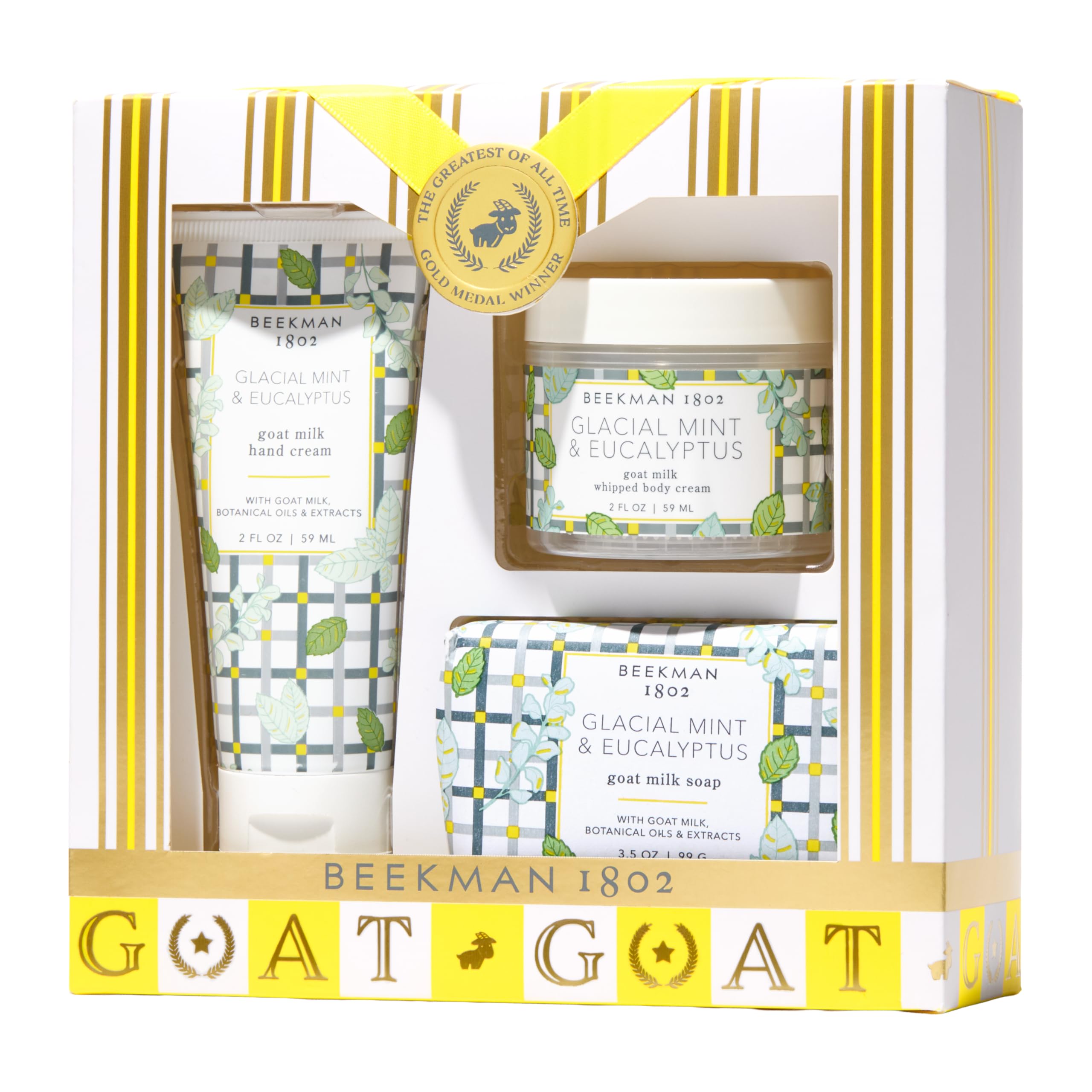 Beekman 1802 Goat Milk Bodycare Gift Set — 3-Piece Glacial Mint & Eucalyptus