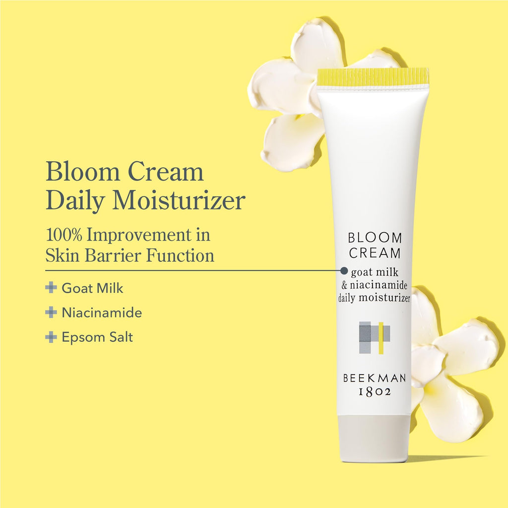 Beekman 1802 Bloom Cream Goat Milk Face Moisturizer – Lightweight Hydration for All Skin Types | 15mL