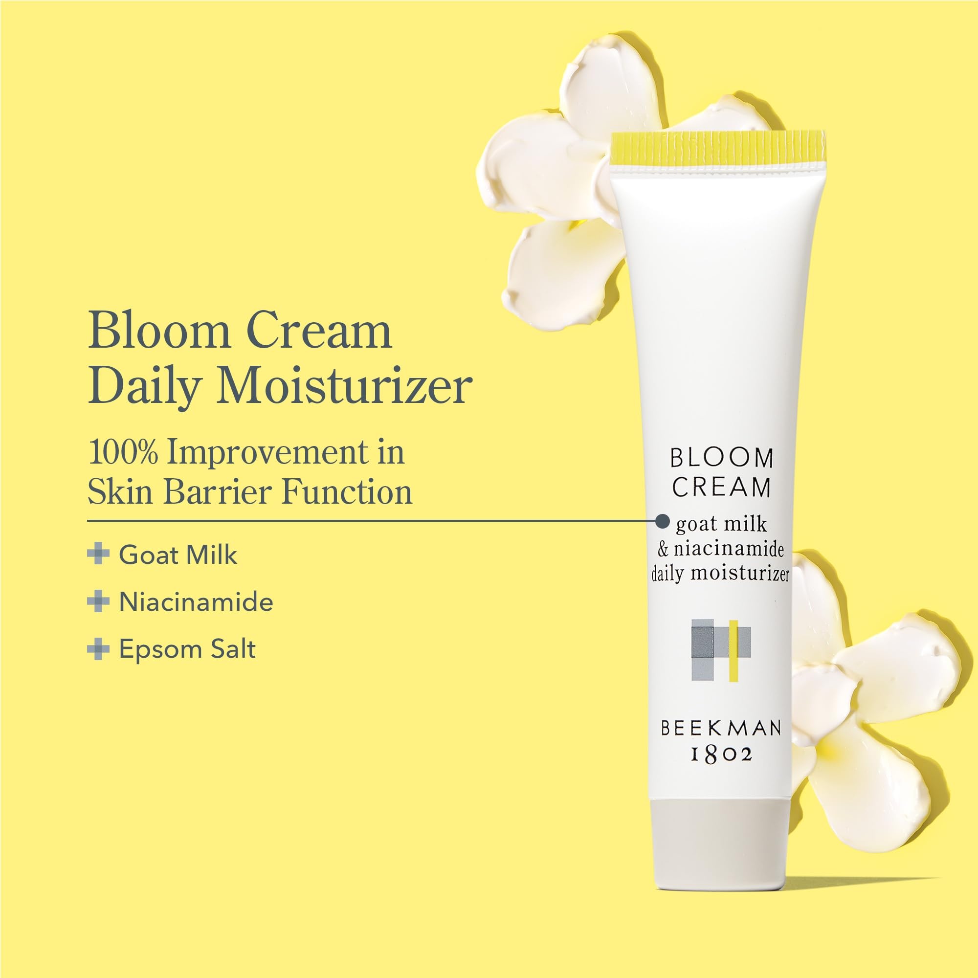 Beekman 1802 Bloom Cream Goat Milk Face Moisturizer – Lightweight Hydration for All Skin Types | 15mL
