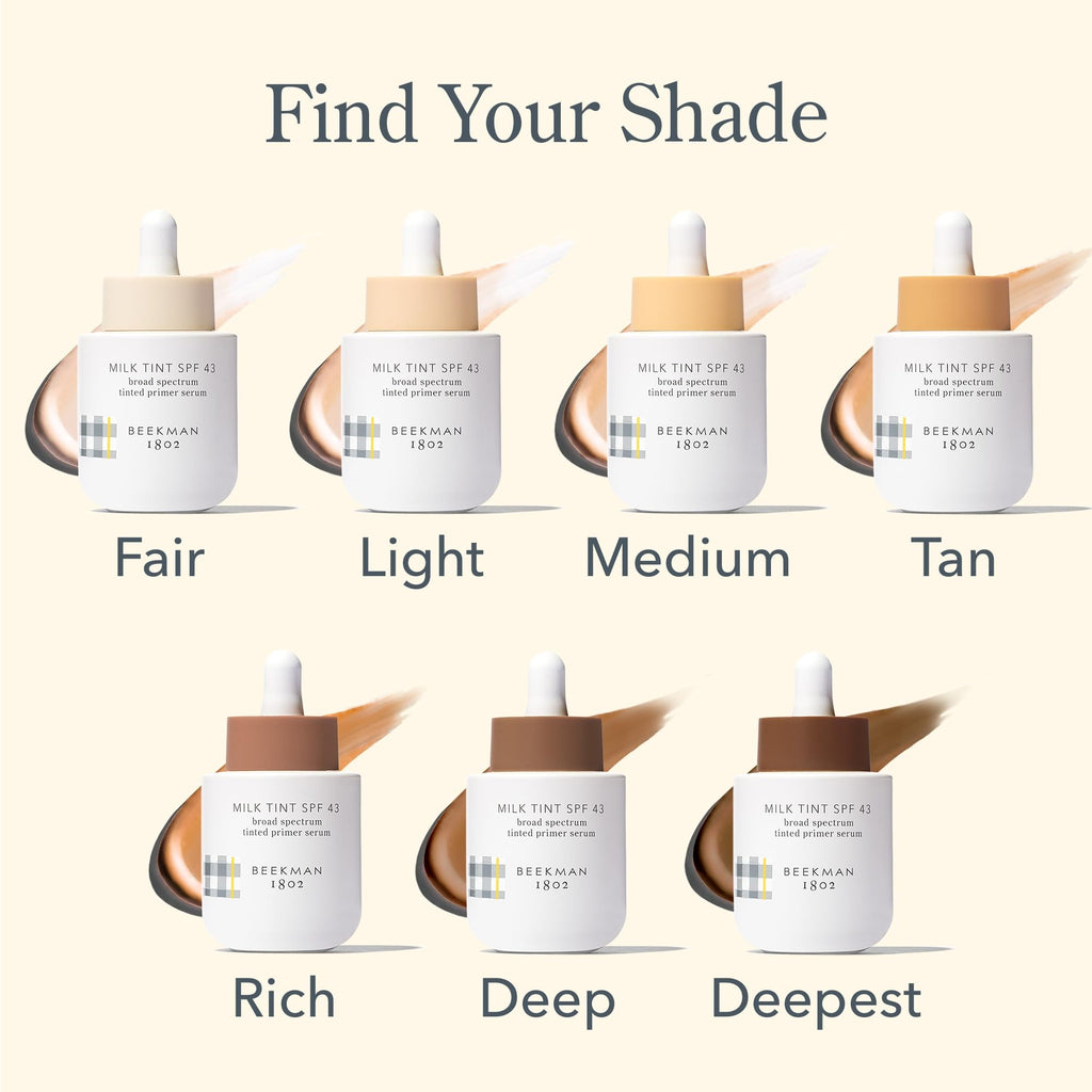 Beekman 1802 Milk Tint Face Primer SPF 43 - Tinted Mineral SPF for Sensitive Skin
