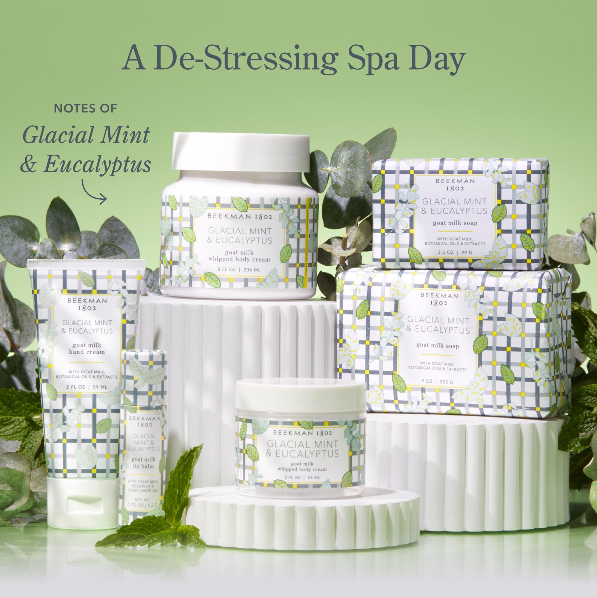 Beekman 1802 Goat Milk Body Soap Bar – Glacial Mint & Eucalyptus | Hydrating 9 oz